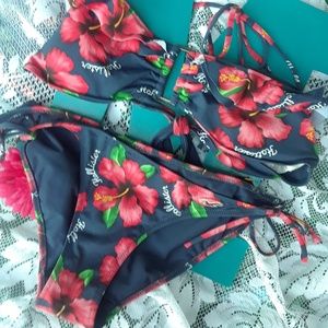 Hollister Bikini Flower Print Size Large
